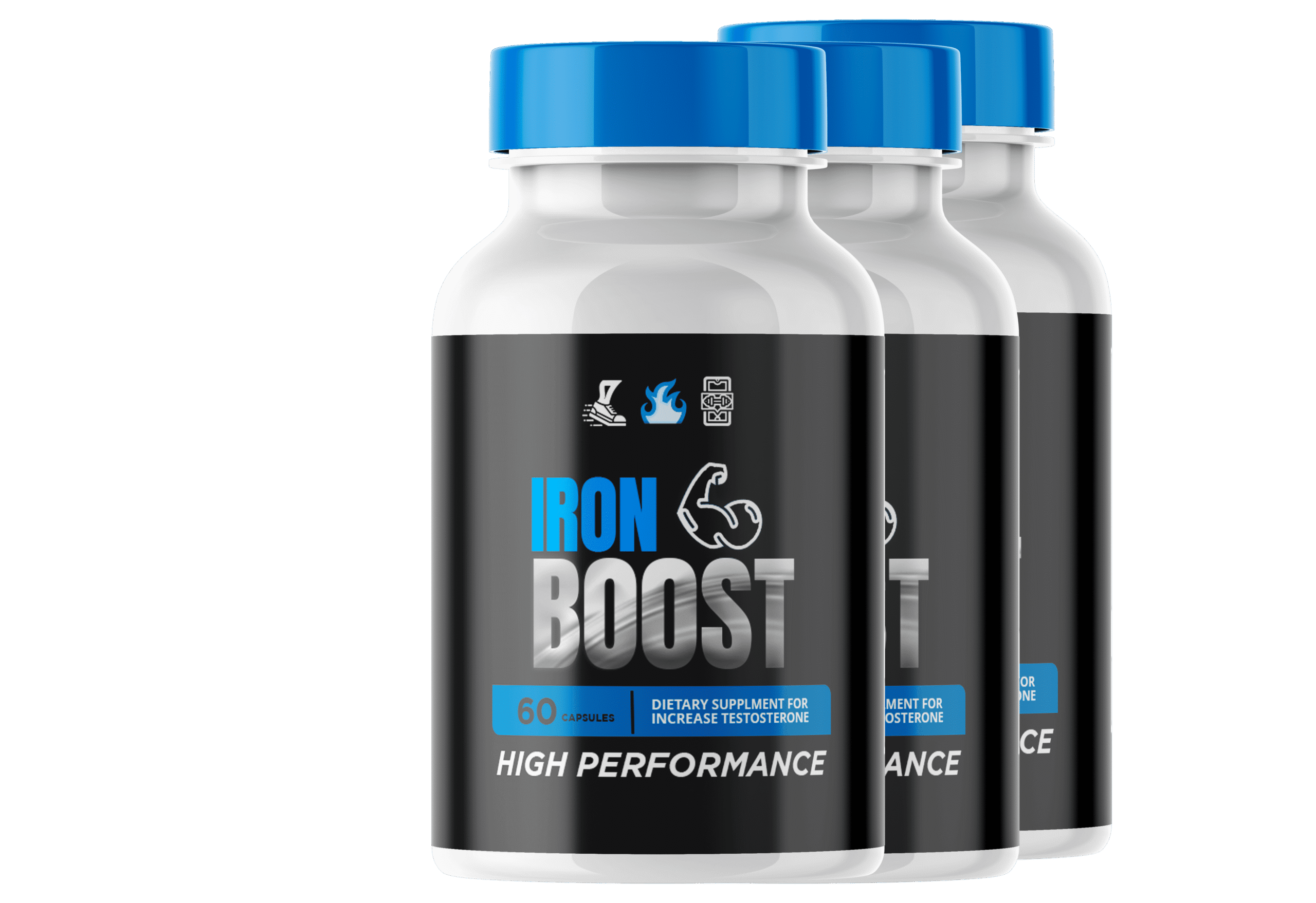 Iron Boost Popular Package - 90 Days of Masculine Vitality - 3 Bottles Testosterone Formula