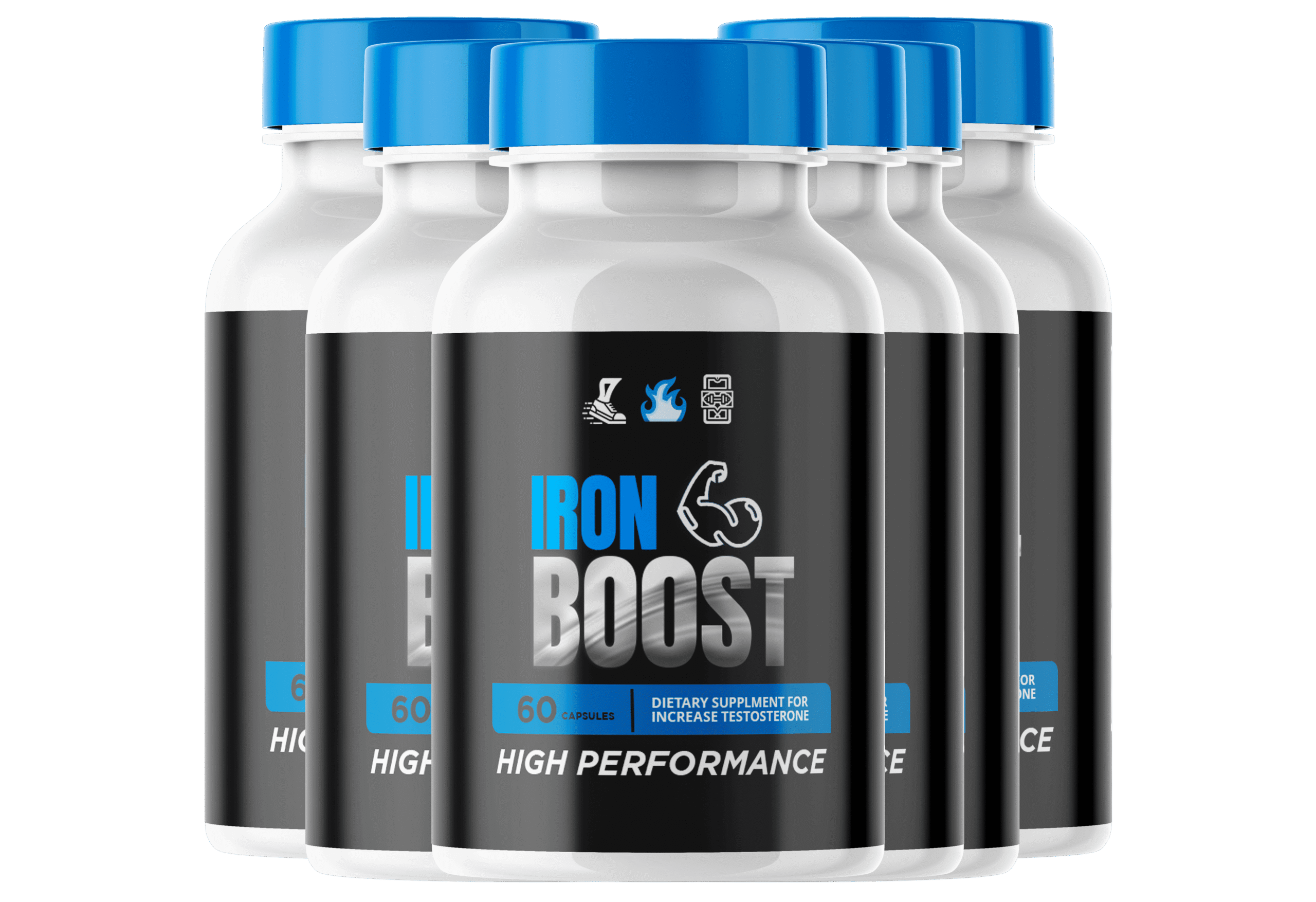 Iron Boost Best Value Package - 180 Days of Masculine Vitality - 6 Bottles Testosterone Supplement